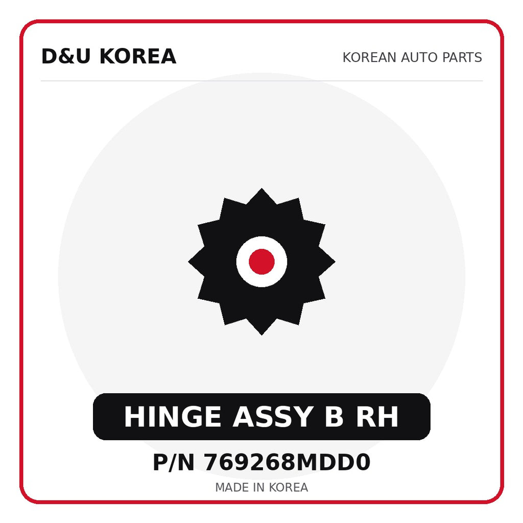 Genuine Mobis HINGE ASSY B RH 769268MDD0 for Korean vehicles | D&U Korea