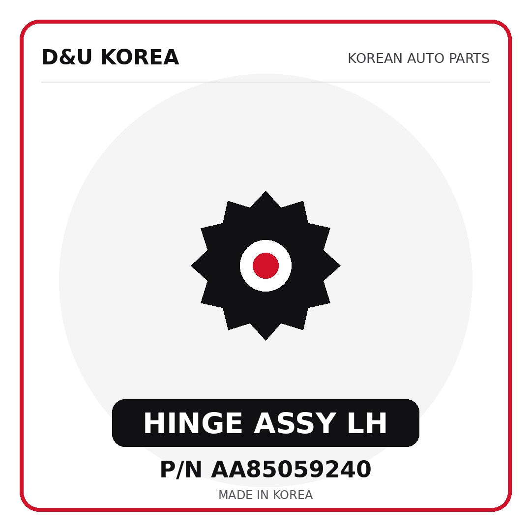 Genuine Mobis HINGE ASSY LH AA85059240 for Korean vehicles | D&U Korea
