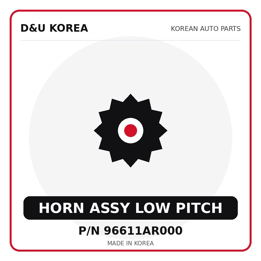 Genuine Mobis HORN ASSY LOW PITCH 96611AR000 for Korean vehicles | D&U Korea