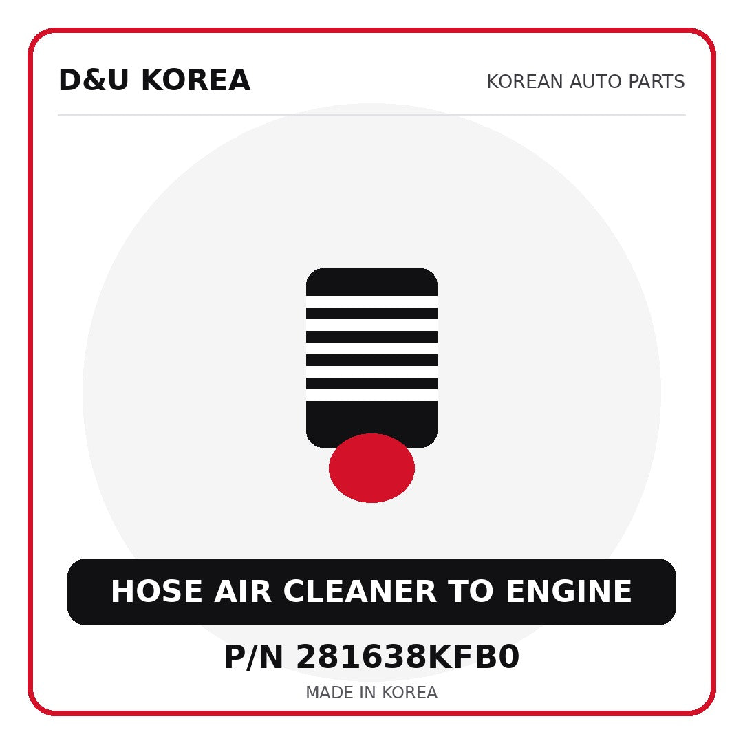Genuine Mobis HOSE AIR CLEANER TO ENGINE 281638KFB0 - Korean auto parts from D&U Korea