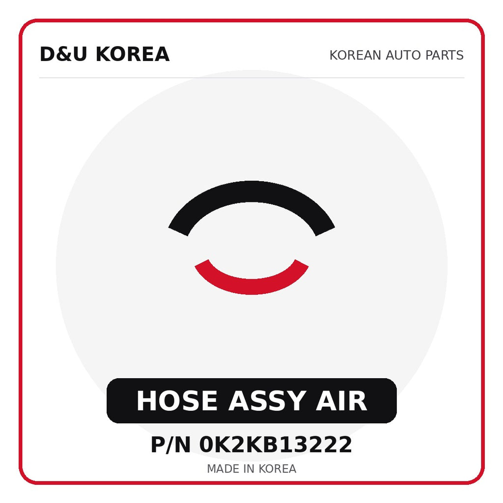 Genuine Mobis HOSE ASSY AIR 0K2KB13222 - Korean auto parts from D&U Korea