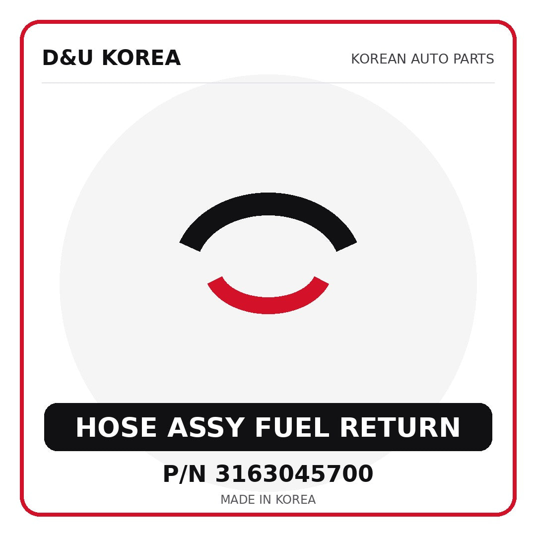 Genuine Mobis HOSE ASSY FUEL RETURN 3163045700 - Korean auto parts from D&U Korea