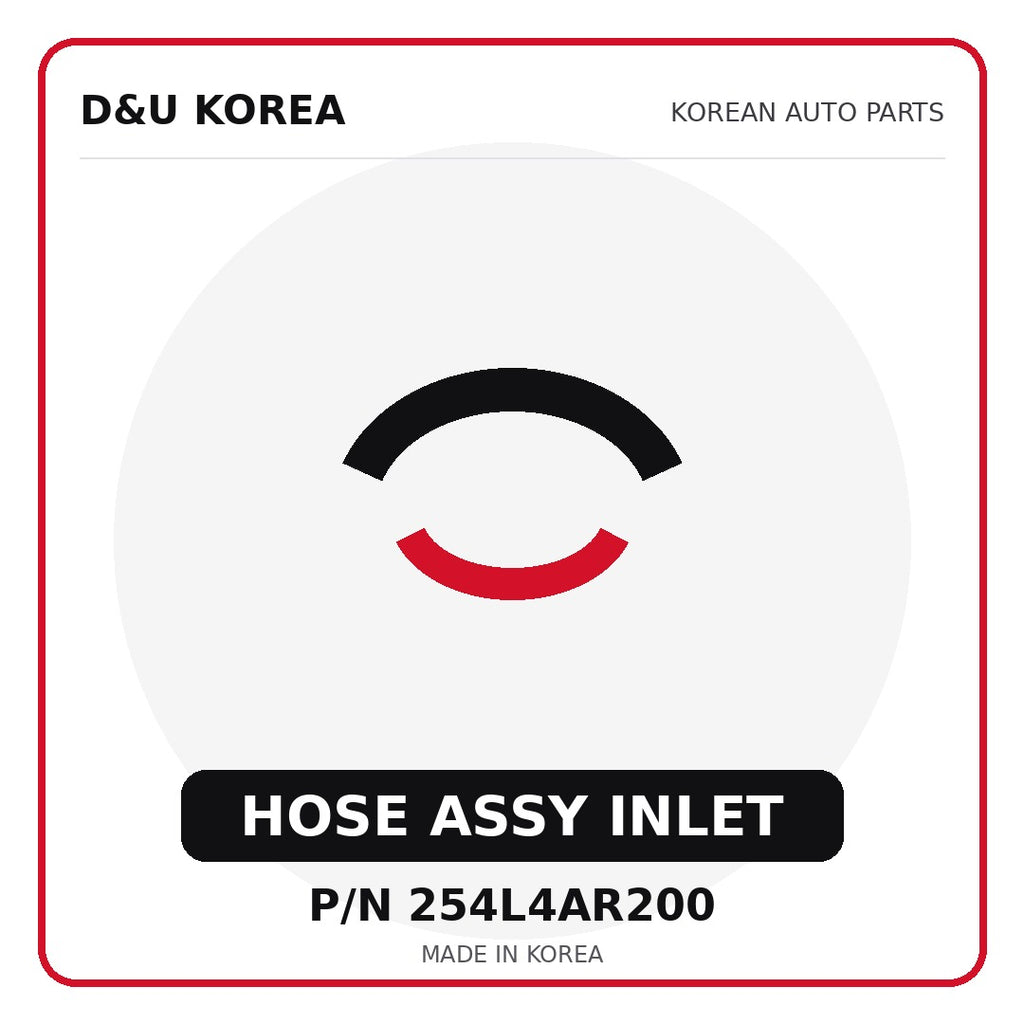 Genuine Mobis HOSE ASSY INLET 254L4AR200 - Korean auto parts from D&U Korea