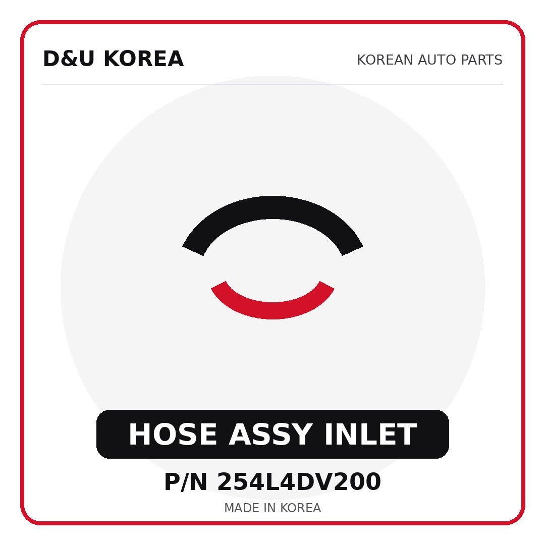 Genuine Mobis HOSE ASSY INLET 254L4DV200 - Korean auto parts from D&U Korea