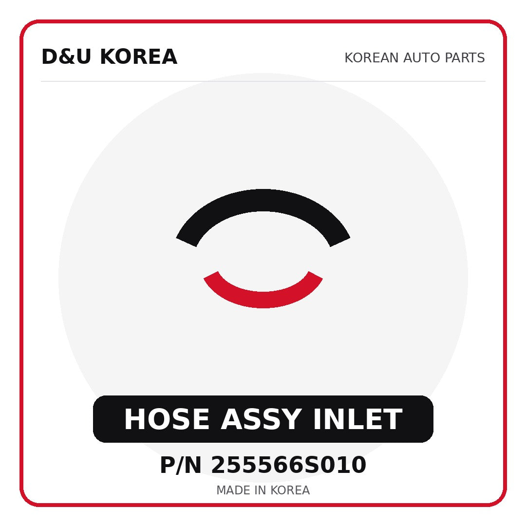 Genuine Mobis HOSE ASSY INLET 255566S010 - Korean auto parts from D&U Korea