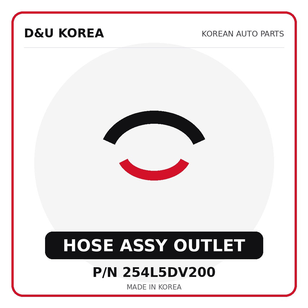 Genuine Mobis HOSE ASSY OUTLET 254L5DV200 - Korean auto parts from D&U Korea