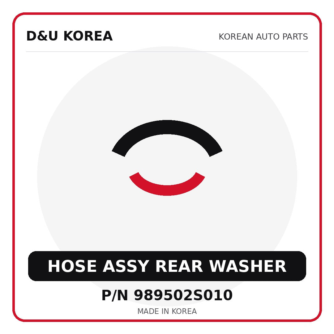 Genuine Mobis HOSE ASSY REAR WASHER 989502S010 for Korean vehicles | D&U Korea