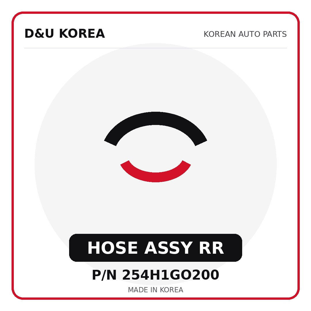 Genuine Mobis HOSE ASSY RR 254H1GO200 - Korean auto parts from D&U Korea