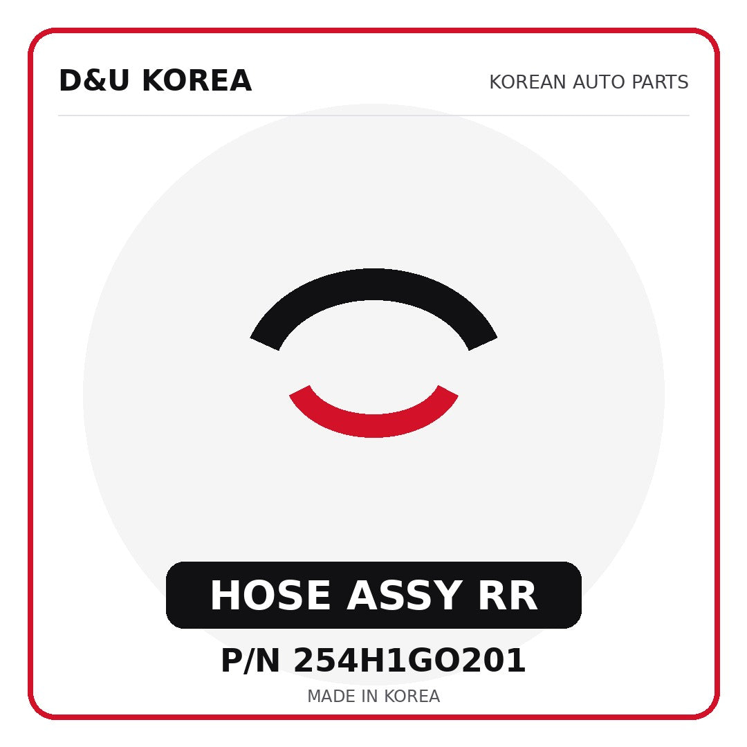 Genuine Mobis HOSE ASSY RR 254H1GO201 - Korean auto parts from D&U Korea