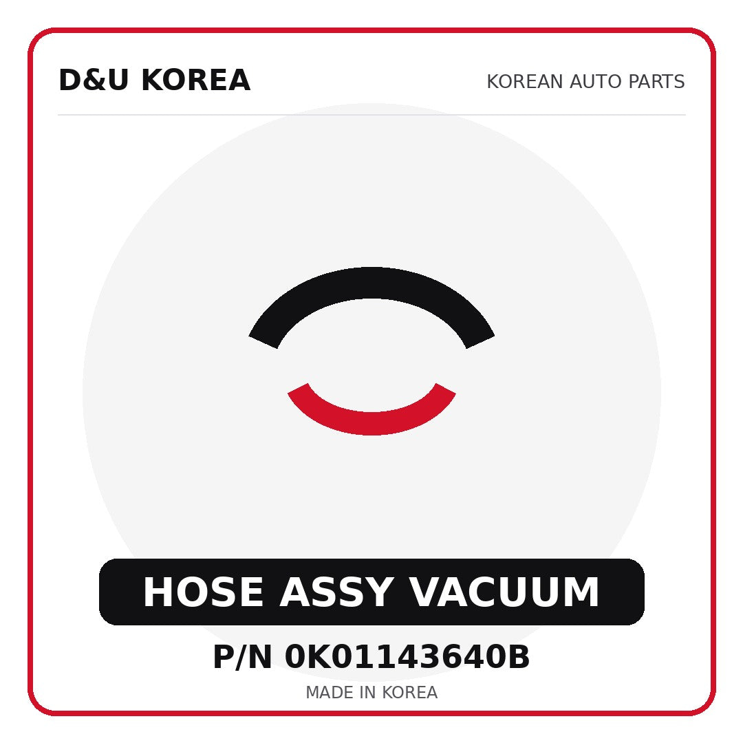 Genuine Mobis HOSE ASSY VACUUM 0K01143640B - Korean auto parts from D&U Korea