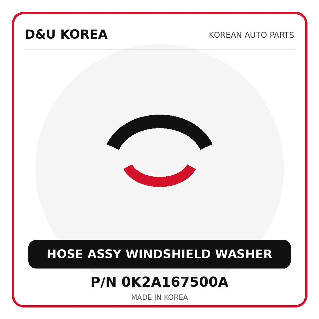 Genuine Mobis HOSE ASSY WINDSHIELD WASHER 0K2A167500A - Korean auto parts from D&U Korea
