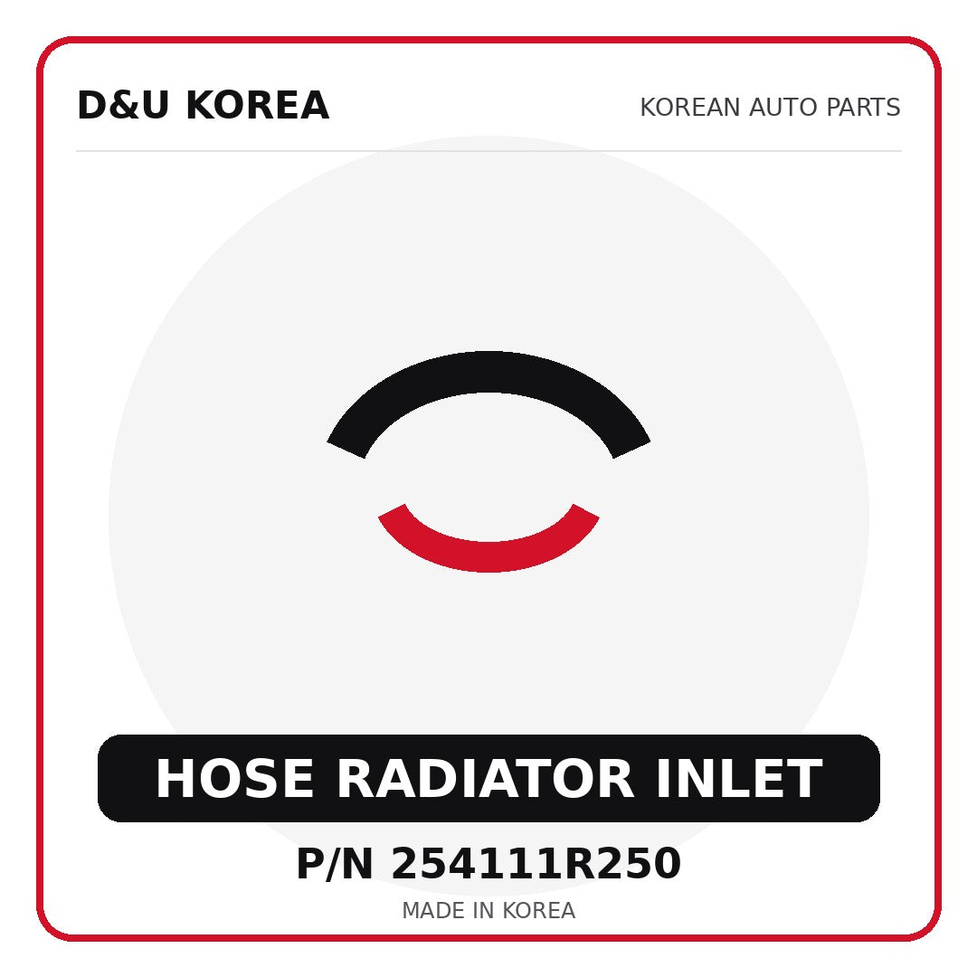 Genuine Mobis HOSE RADIATOR INLET 254111R250 - Korean auto parts from D&U Korea