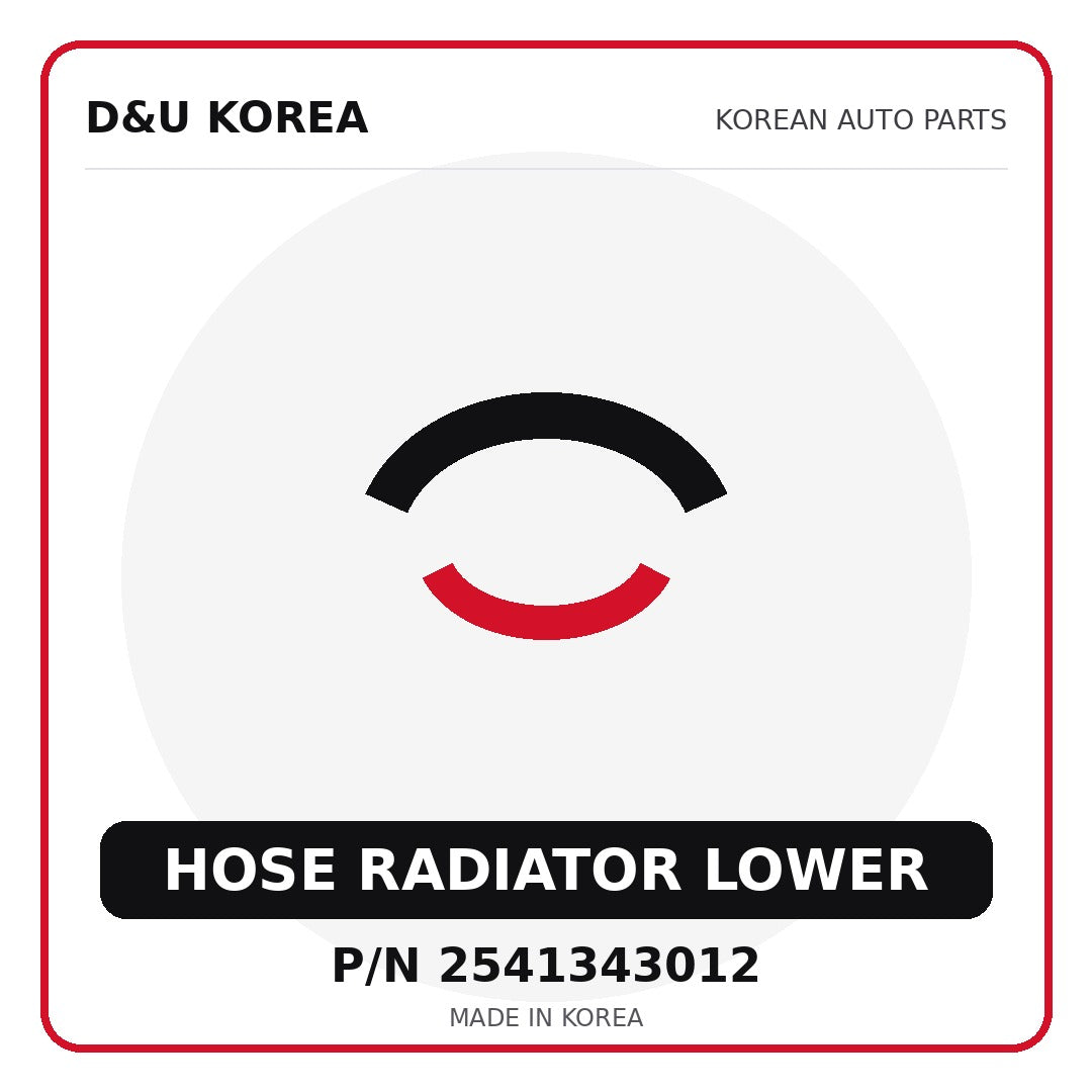Genuine Mobis HOSE RADIATOR LOWER 2541343012 - Korean auto parts from D&U Korea