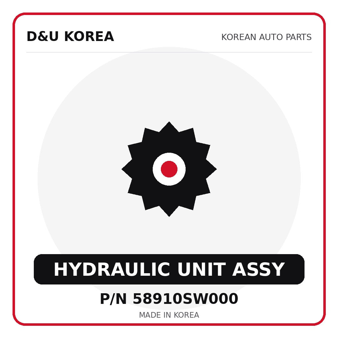Genuine Mobis HYDRAULIC UNIT ASSY 58910SW000 - Korean auto parts from D&U Korea