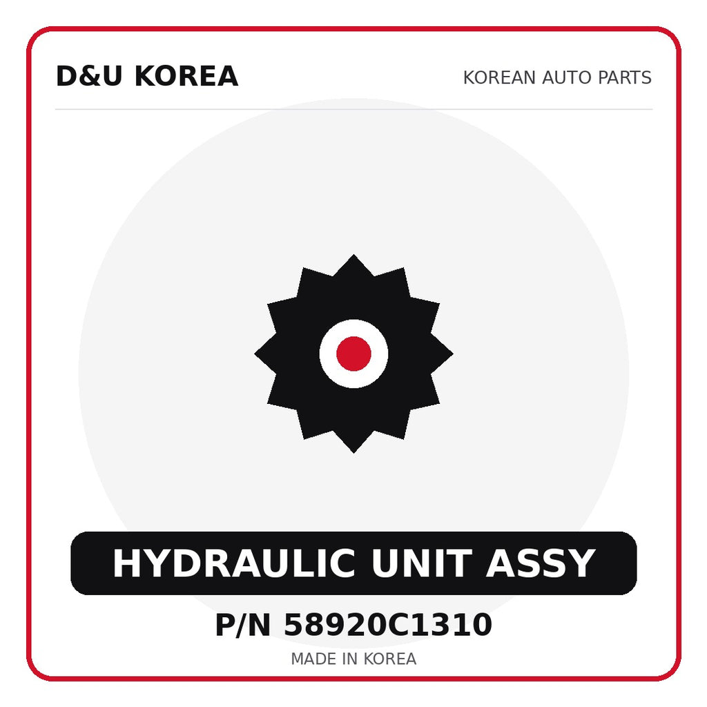 Genuine Mobis HYDRAULIC UNIT ASSY 58920C1310 - Korean auto parts from D&U Korea