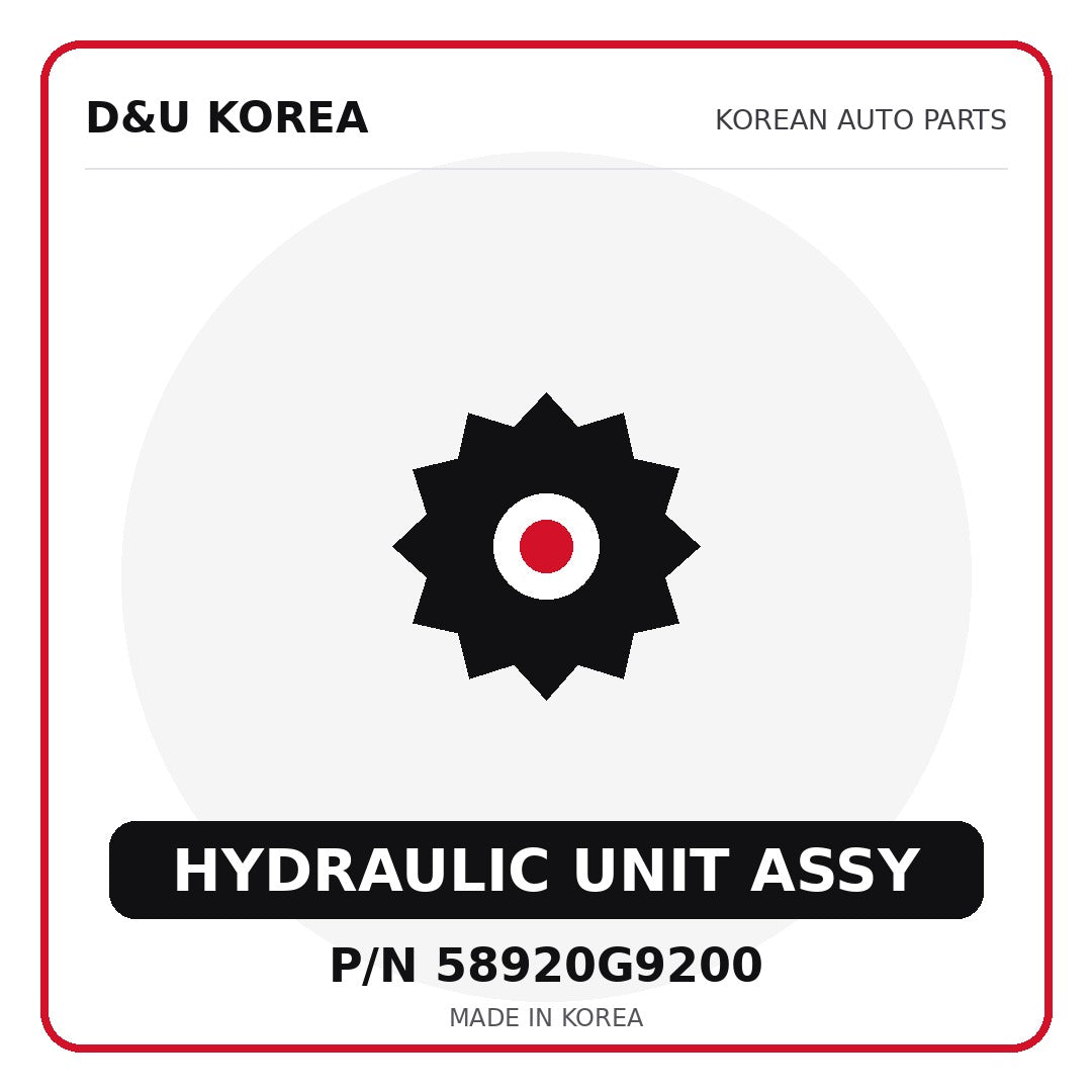 Genuine Mobis HYDRAULIC UNIT ASSY 58920G9200 - Korean auto parts from D&U Korea