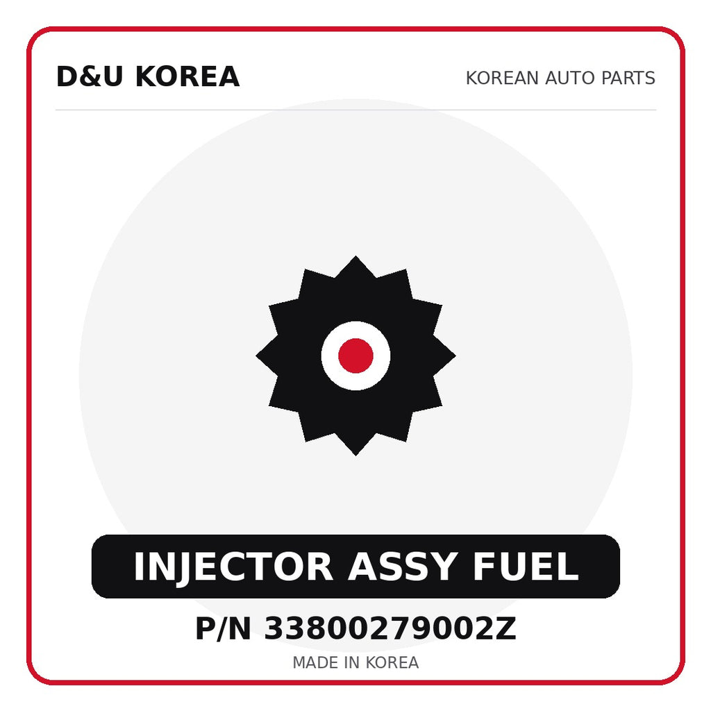 Genuine Mobis INJECTOR ASSY FUEL 33800279002Z - Korean auto parts from D&U Korea