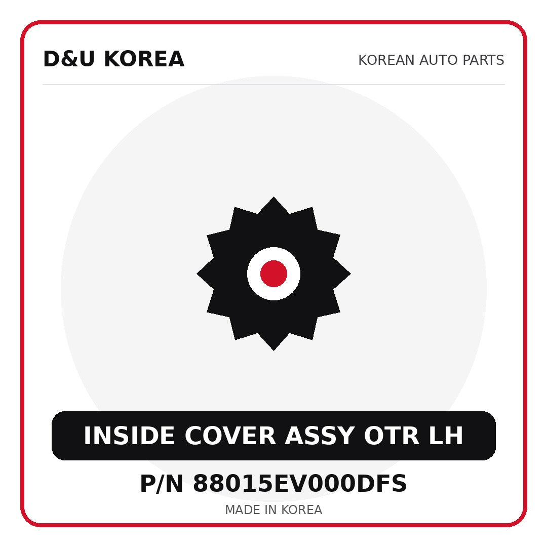 Genuine Mobis INSIDE COVER ASSY OTR LH 88015EV000DFS - Korean auto parts from D&U Korea