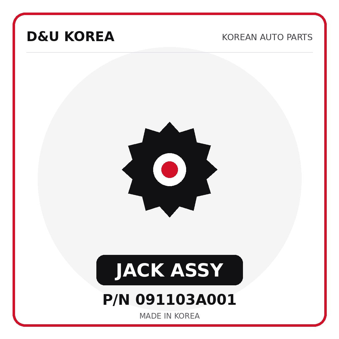 Genuine Mobis JACK ASSY 091103A001 - Korean auto parts from D&U Korea