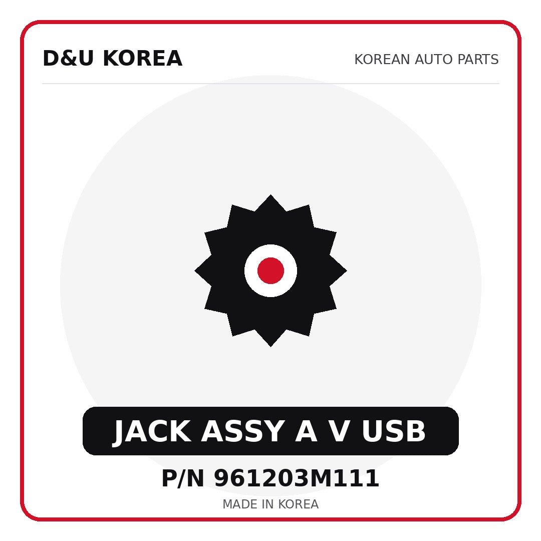 Genuine Mobis JACK ASSY A V USB 961203M111 for Korean vehicles | D&U Korea