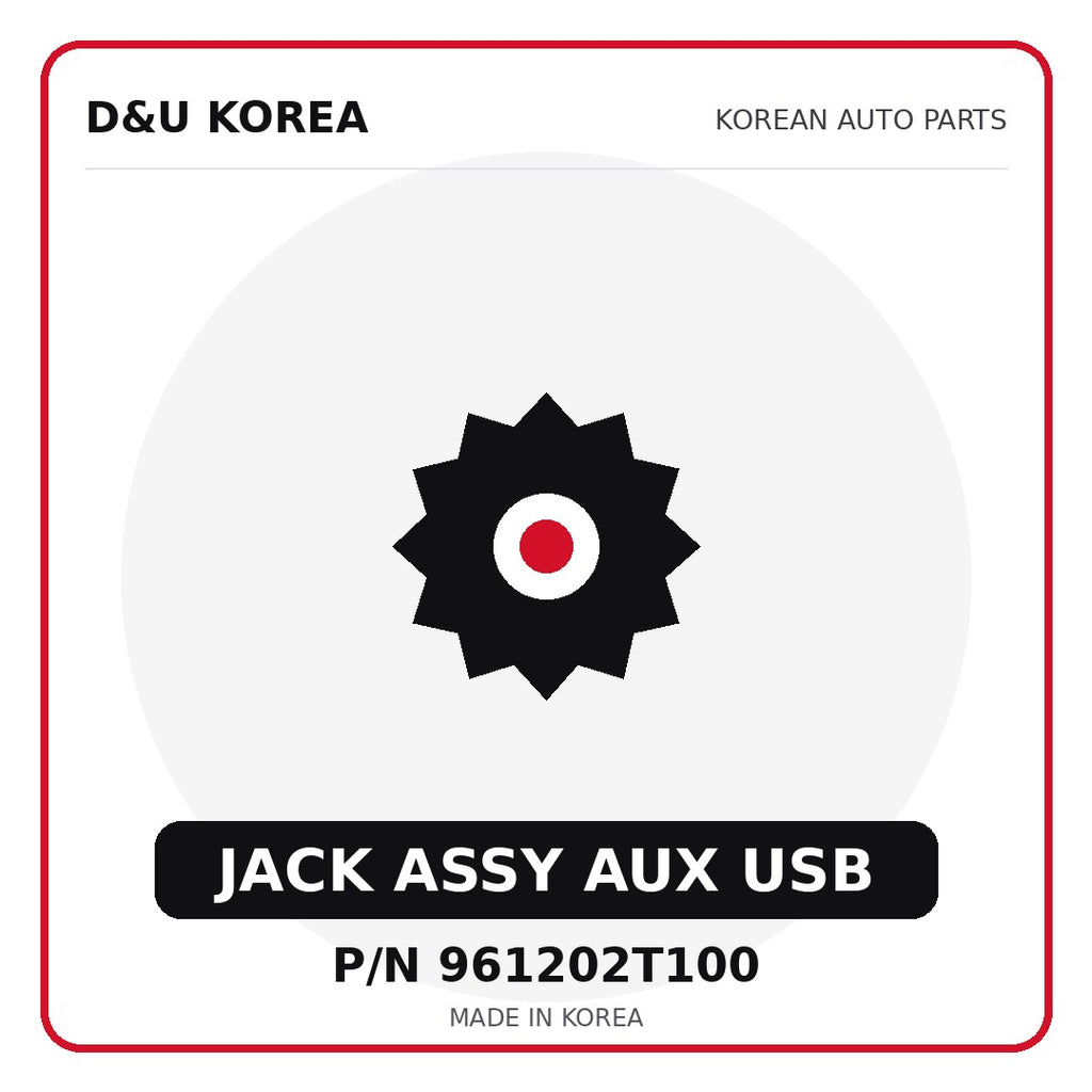 Genuine Mobis JACK ASSY AUX USB 961202T100 for Korean vehicles | D&U Korea