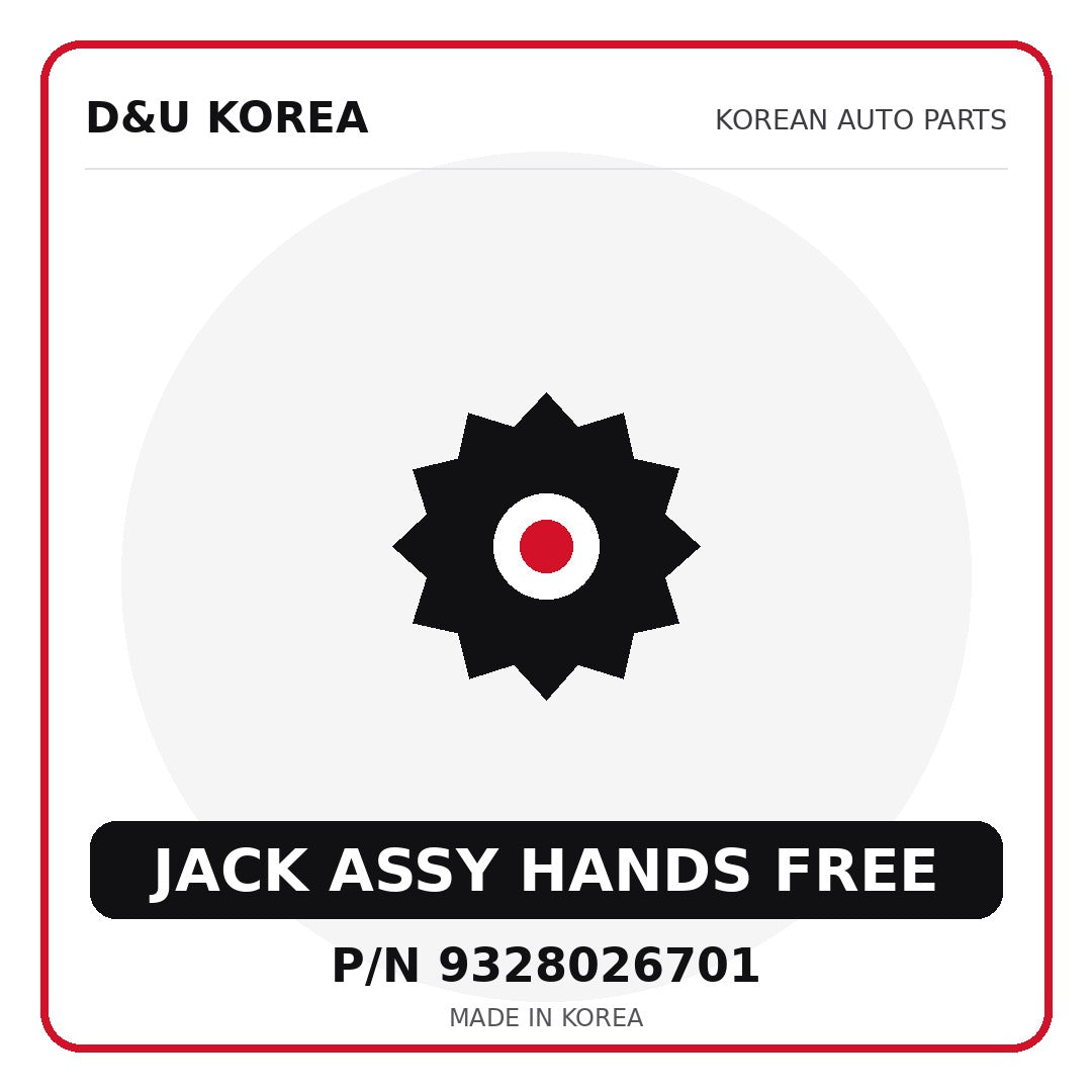Genuine Mobis JACK ASSY HANDS FREE 9328026701 for Korean vehicles | D&U Korea
