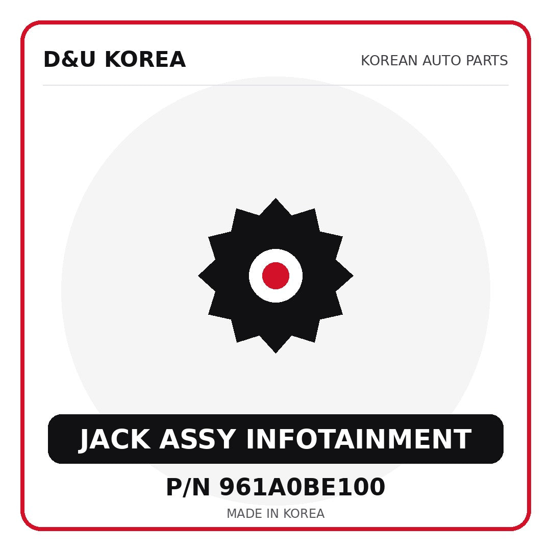 Genuine Mobis JACK ASSY INFOTAINMENT 961A0BE100 for Korean vehicles | D&U Korea