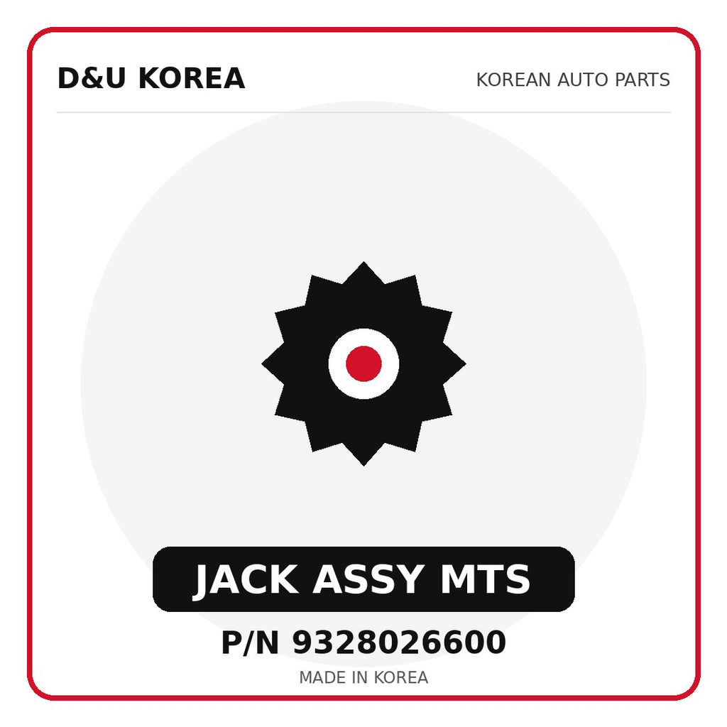 Genuine Mobis JACK ASSY MTS 9328026600 for Korean vehicles | D&U Korea