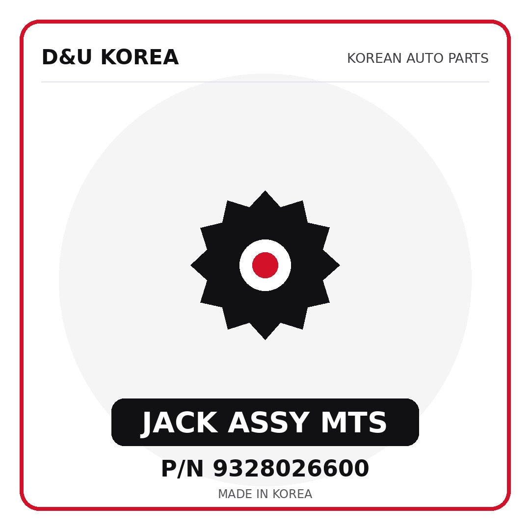 Genuine Mobis JACK ASSY MTS 9328026600 for Korean vehicles | D&U Korea