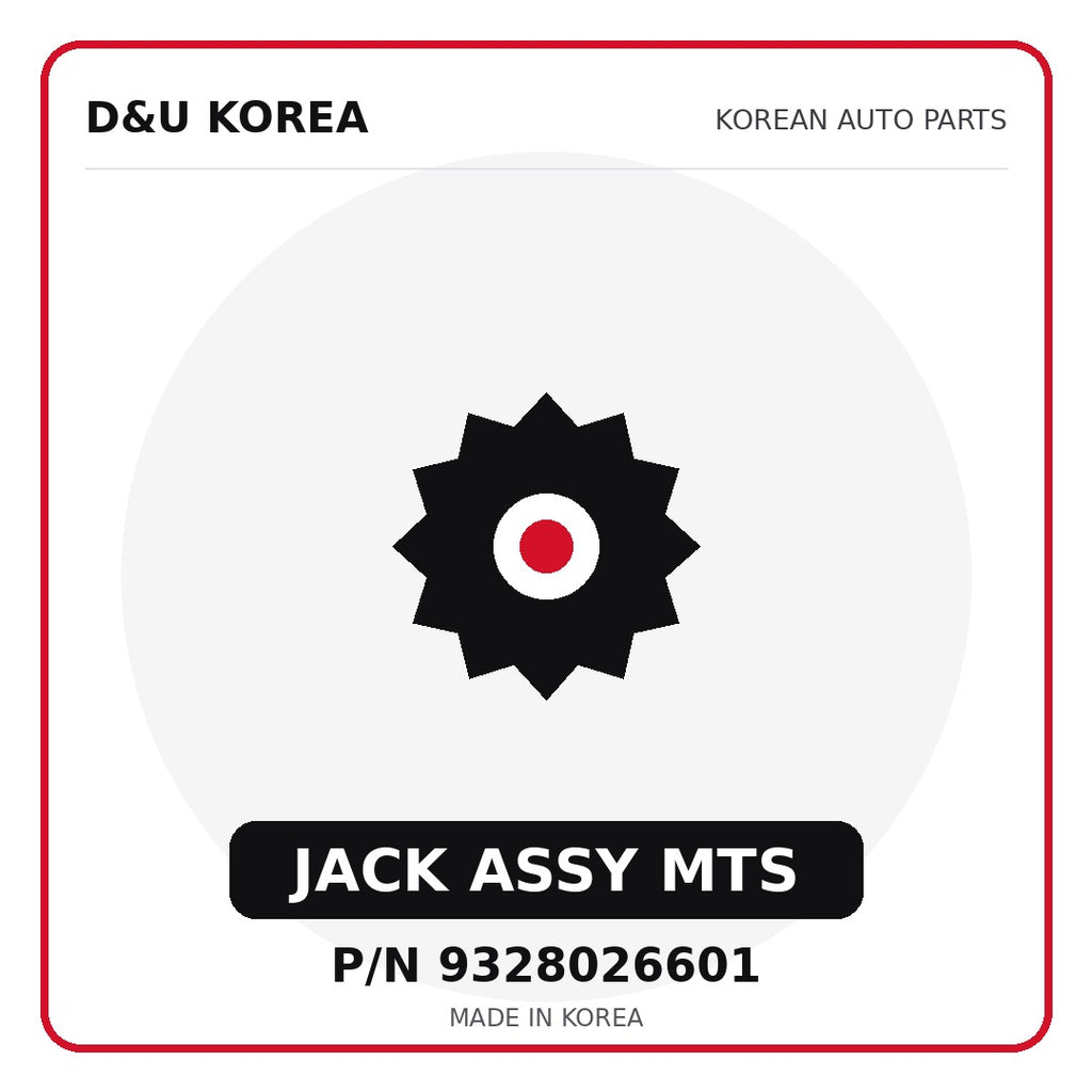 Genuine Mobis JACK ASSY MTS 9328026601 for Korean vehicles | D&U Korea