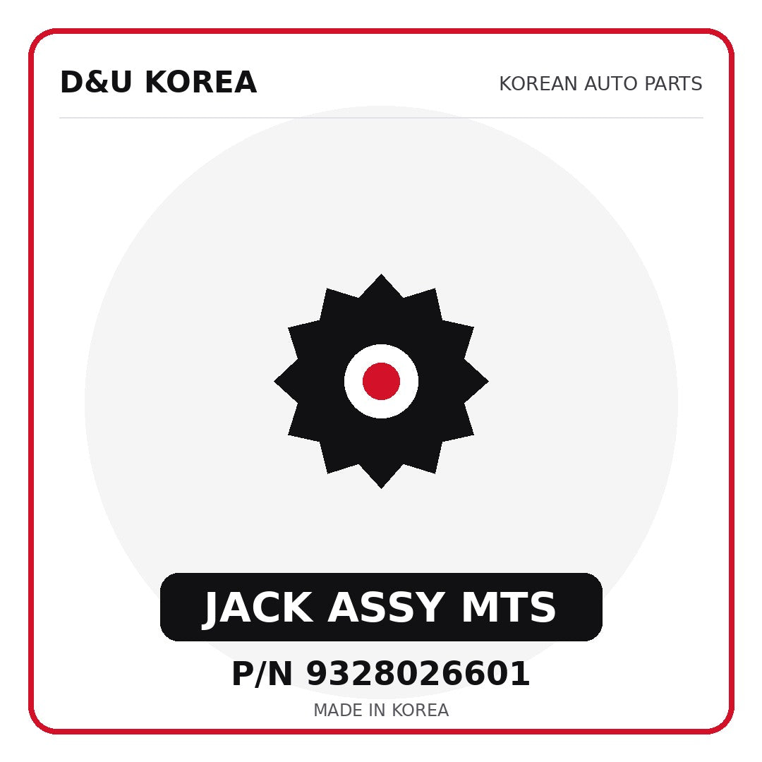 Genuine Mobis JACK ASSY MTS 9328026601 for Korean vehicles | D&U Korea
