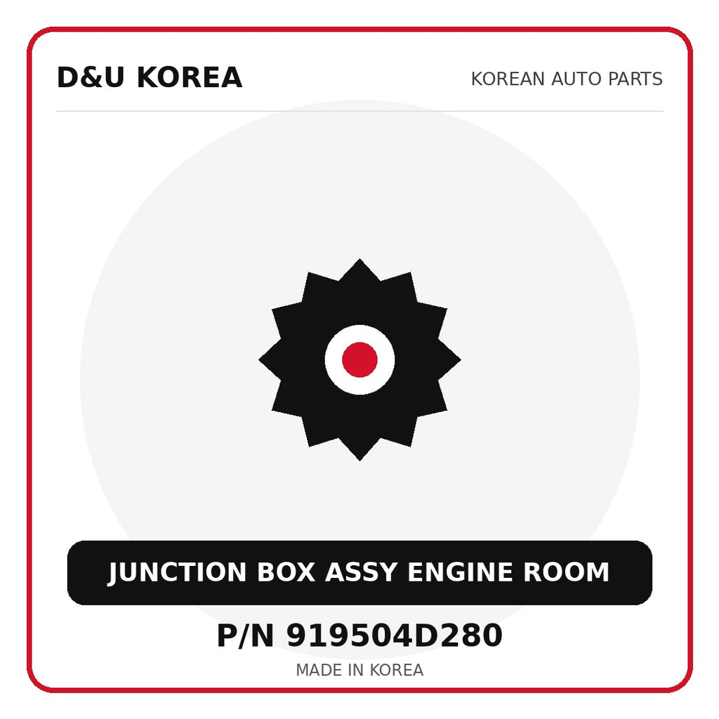 Genuine Mobis JUNCTION BOX ASSY ENGINE ROOM 919504D280 for Korean vehicles | D&U Korea