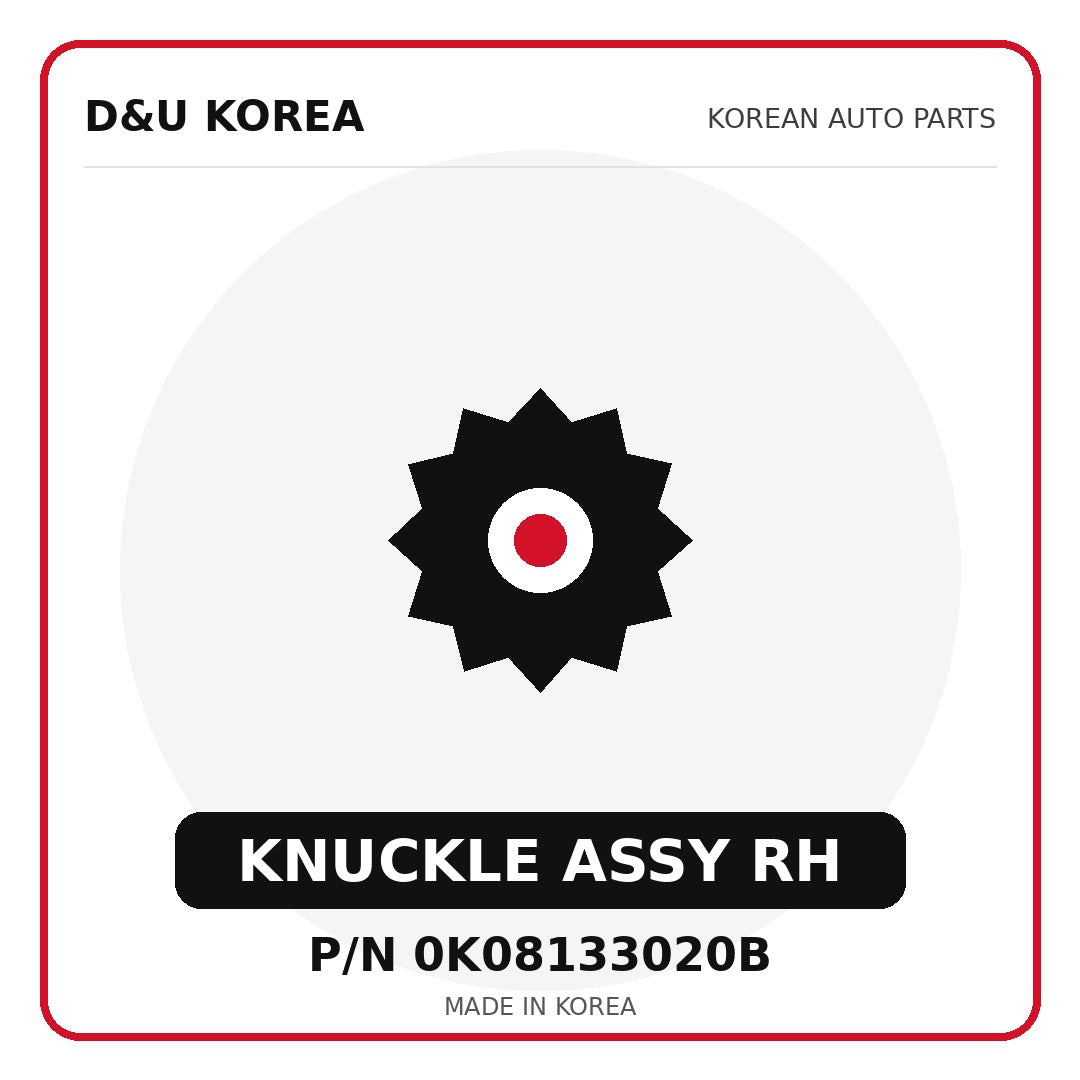 Genuine Mobis KNUCKLE ASSY RH 0K08133020B - Korean auto parts from D&U Korea