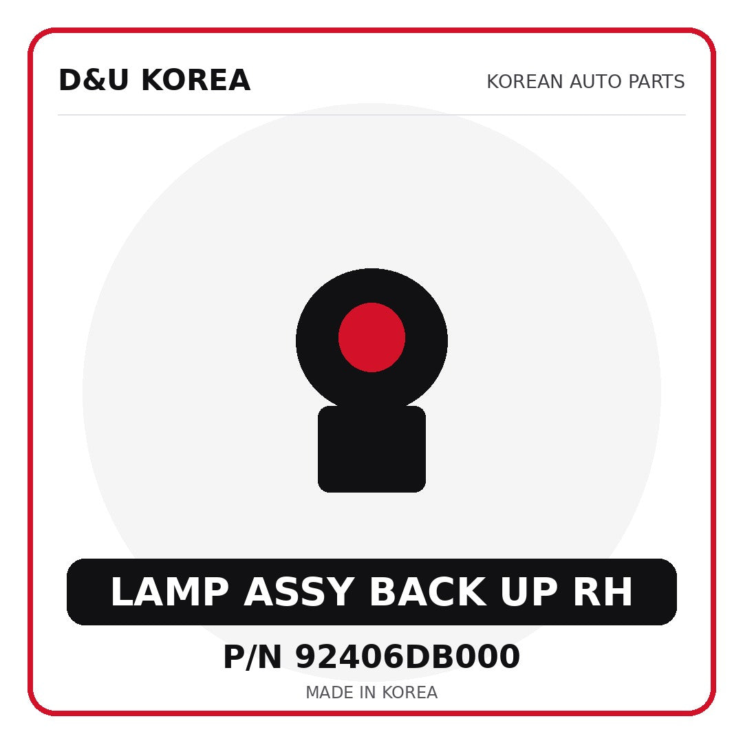 Genuine Mobis LAMP ASSY BACK UP RH 92406DB000 for Korean vehicles | D&U Korea