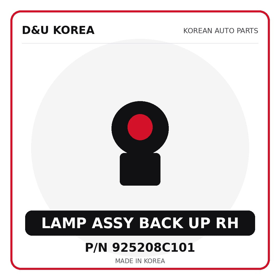 Genuine Mobis LAMP ASSY BACK UP RH 925208C101 for Korean vehicles | D&U Korea