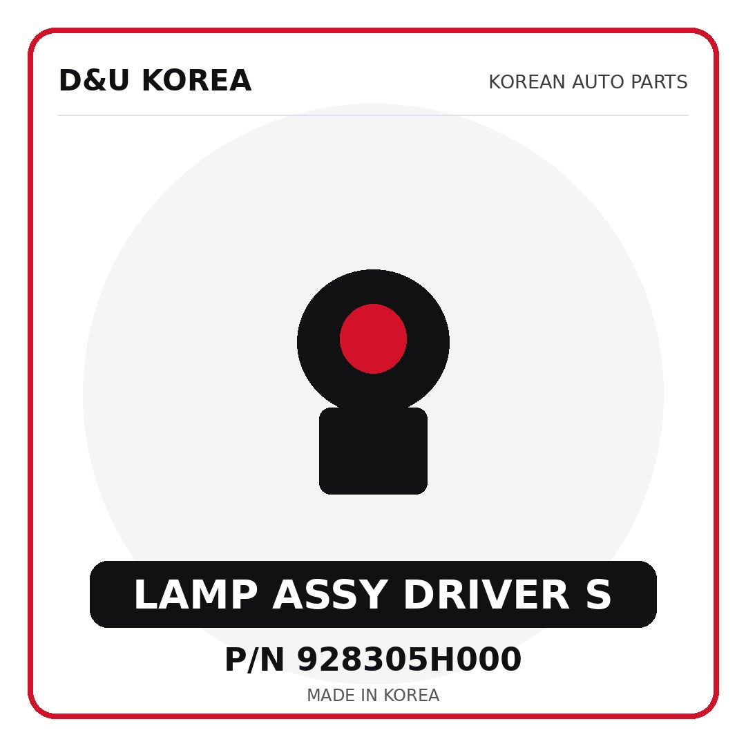 Genuine Mobis LAMP ASSY DRIVER S 928305H000 for Korean vehicles | D&U Korea