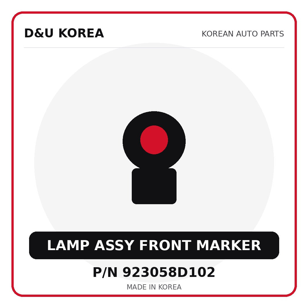 Genuine Mobis LAMP ASSY FRONT MARKER 923058D102 for Korean vehicles | D&U Korea