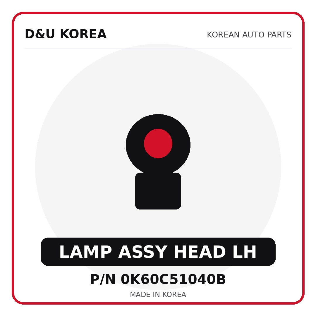 Genuine Mobis LAMP ASSY HEAD LH 0K60C51040B for Korean vehicles | D&U Korea