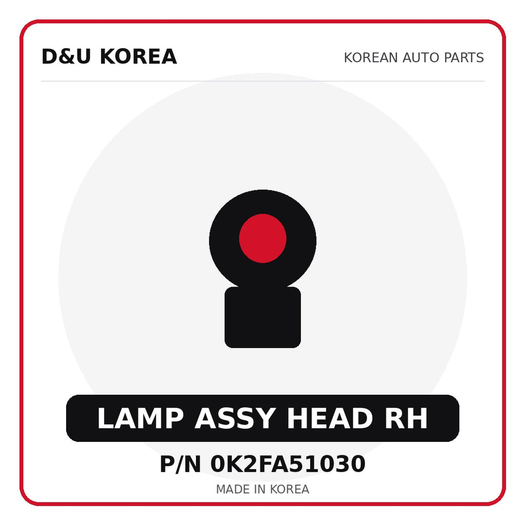 Genuine Mobis LAMP ASSY HEAD RH 0K2FA51030 - Korean auto parts from D&U Korea