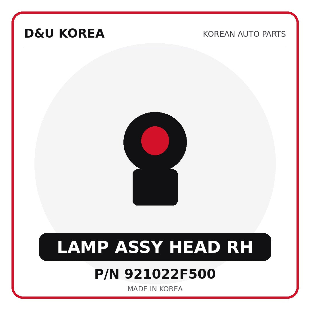 Genuine Mobis LAMP ASSY HEAD RH 921022F500 for Korean vehicles | D&U Korea