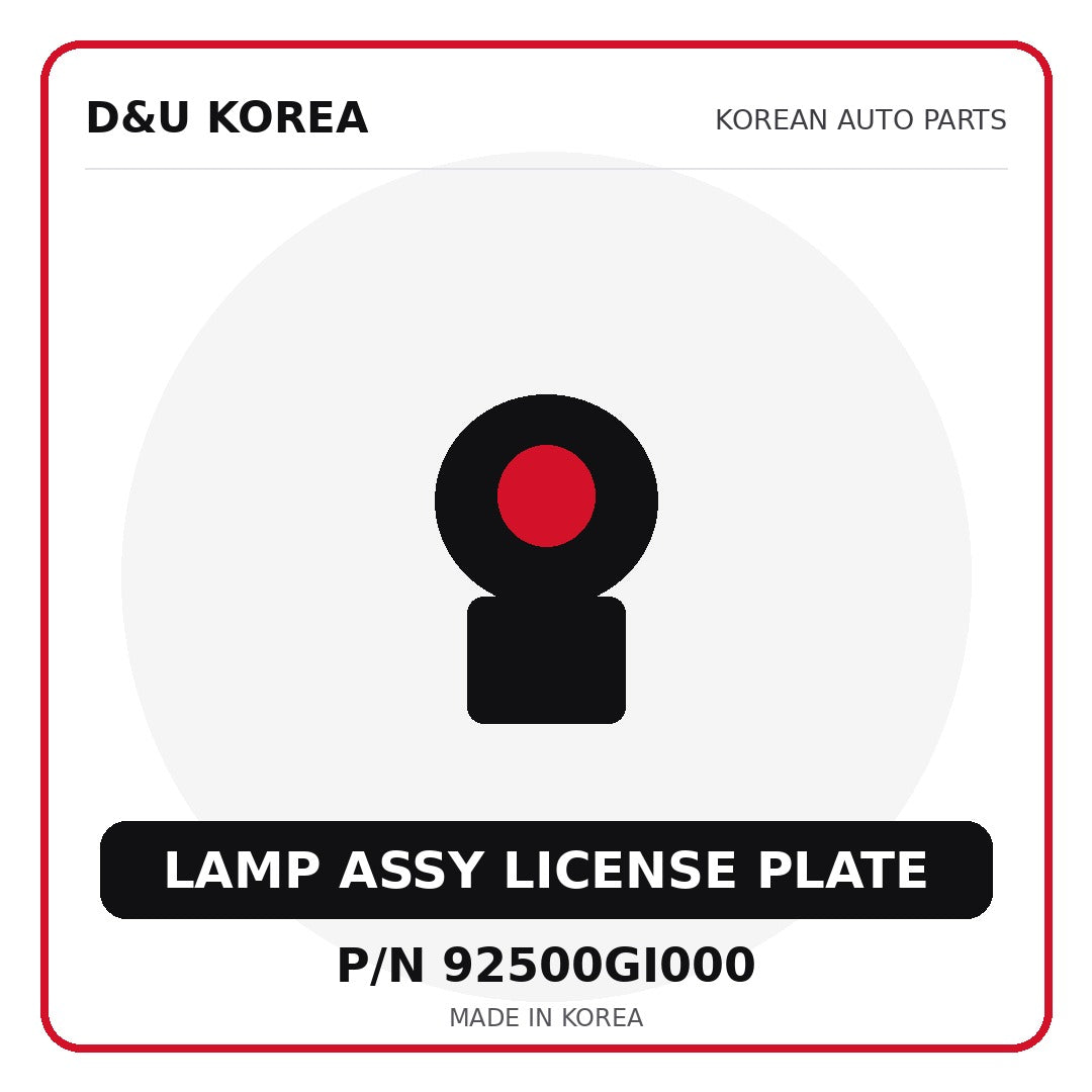 Genuine Mobis LAMP ASSY LICENSE PLATE 92500GI000 for Korean vehicles | D&U Korea