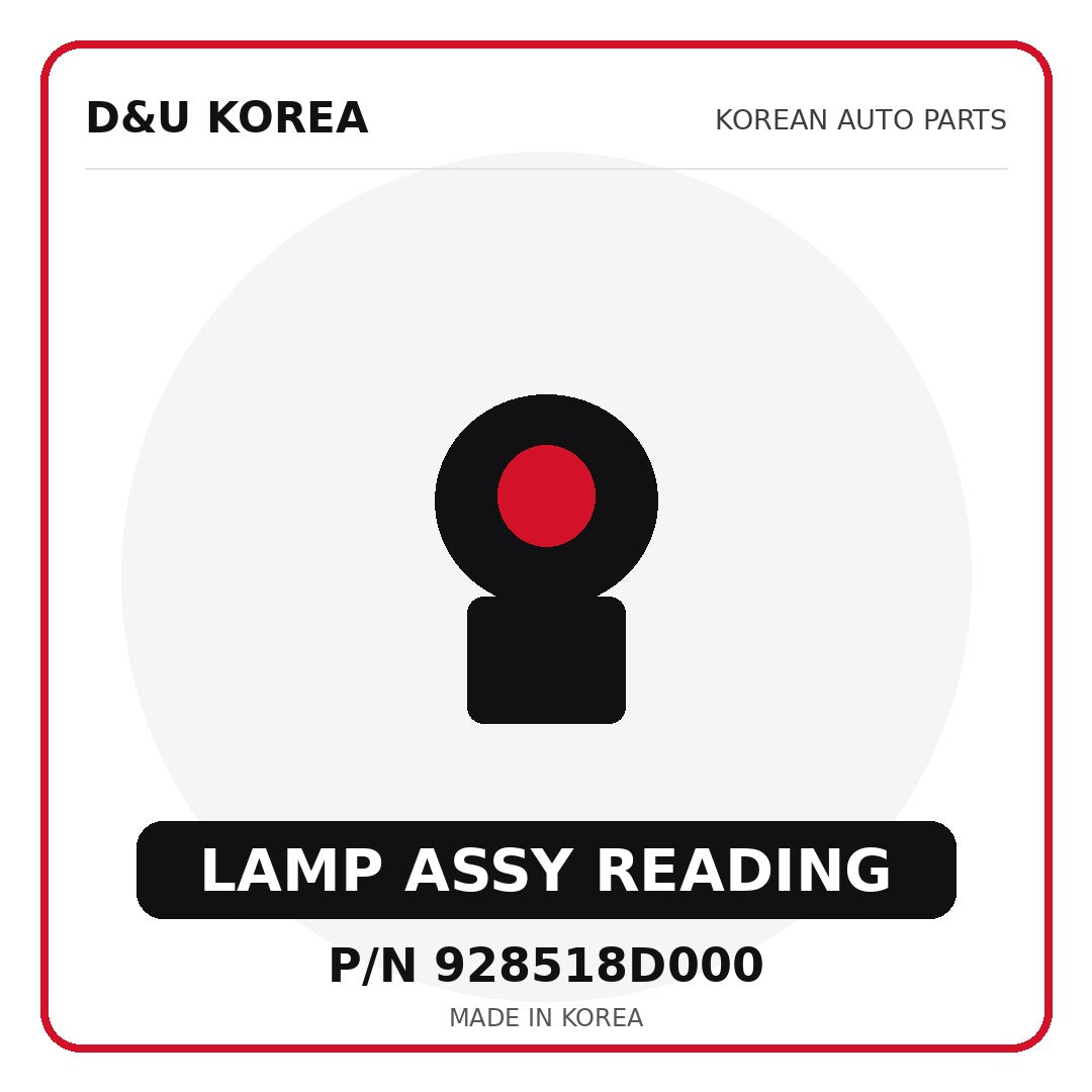Genuine Mobis LAMP ASSY READING 928518D000 for Korean vehicles | D&U Korea