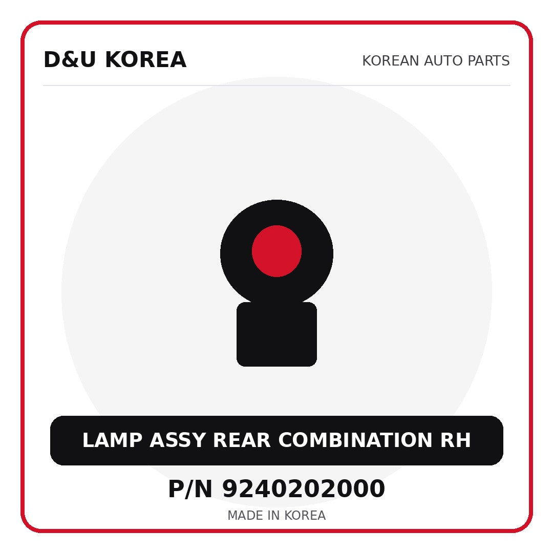 Genuine Mobis LAMP ASSY REAR COMBINATION RH 9240202000 for Korean vehicles | D&U Korea