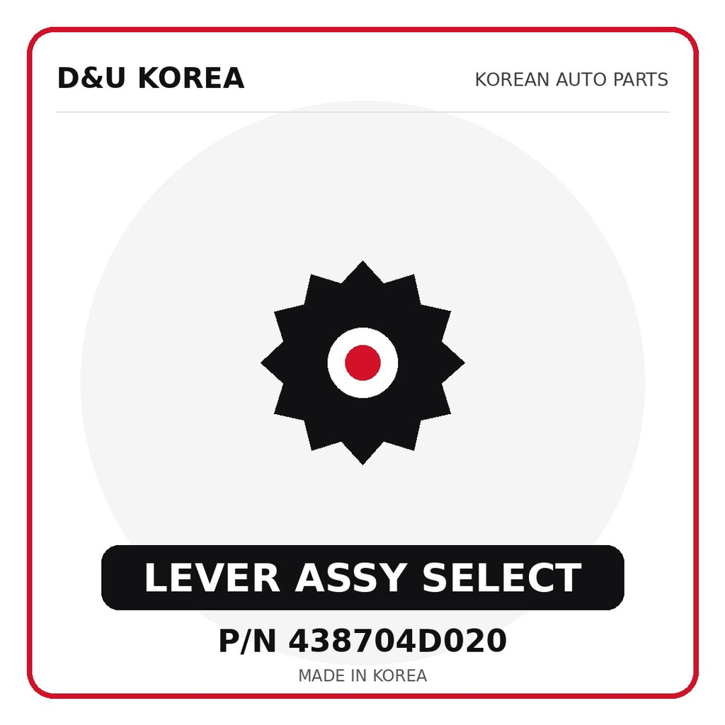 Genuine Mobis LEVER ASSY SELECT 438704D020 - Korean auto parts from D&U Korea