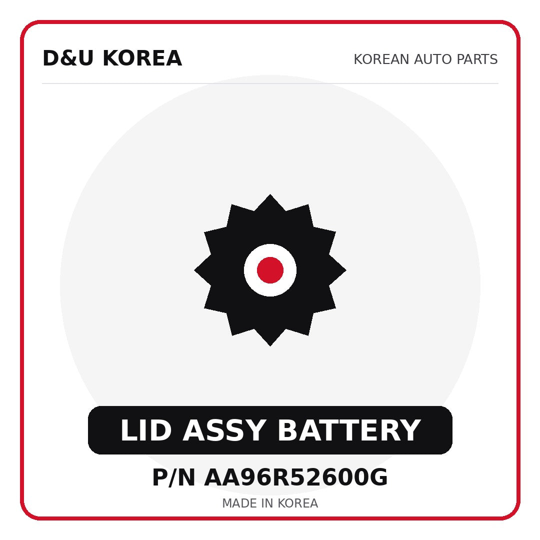 Genuine Mobis LID ASSY BATTERY AA96R52600G for Korean vehicles | D&U Korea