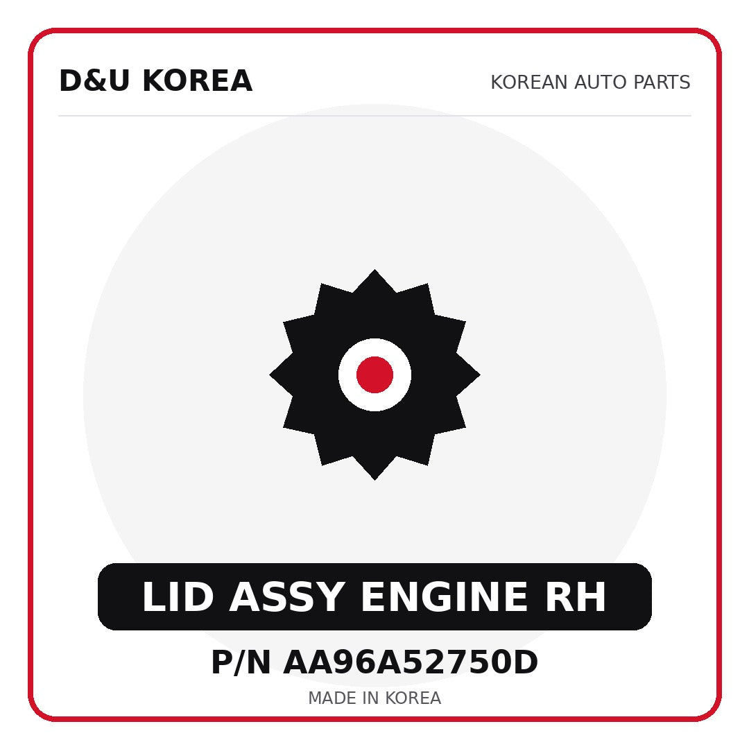 Genuine Mobis LID ASSY ENGINE RH AA96A52750D for Korean vehicles | D&U Korea