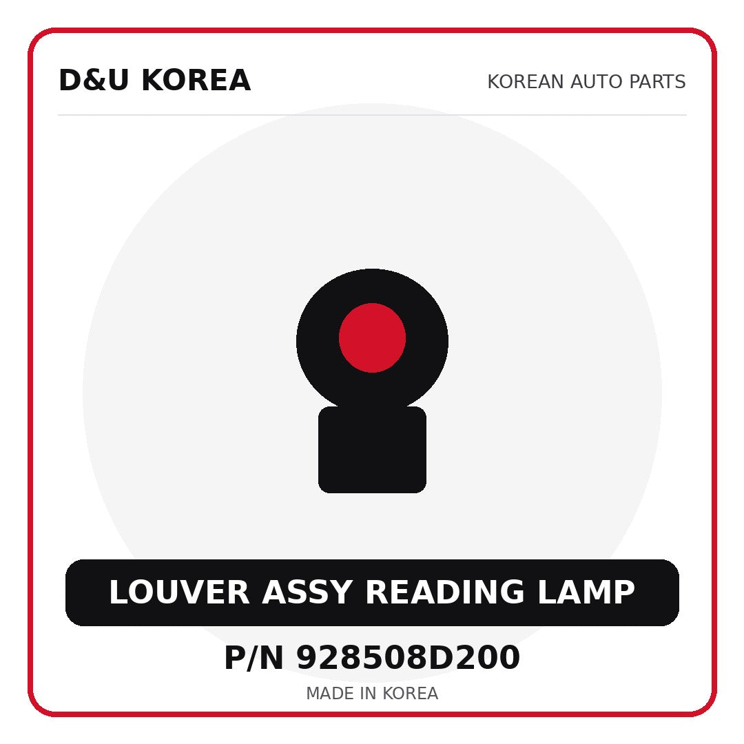 Genuine Mobis LOUVER ASSY READING LAMP 928508D200 for Korean vehicles | D&U Korea