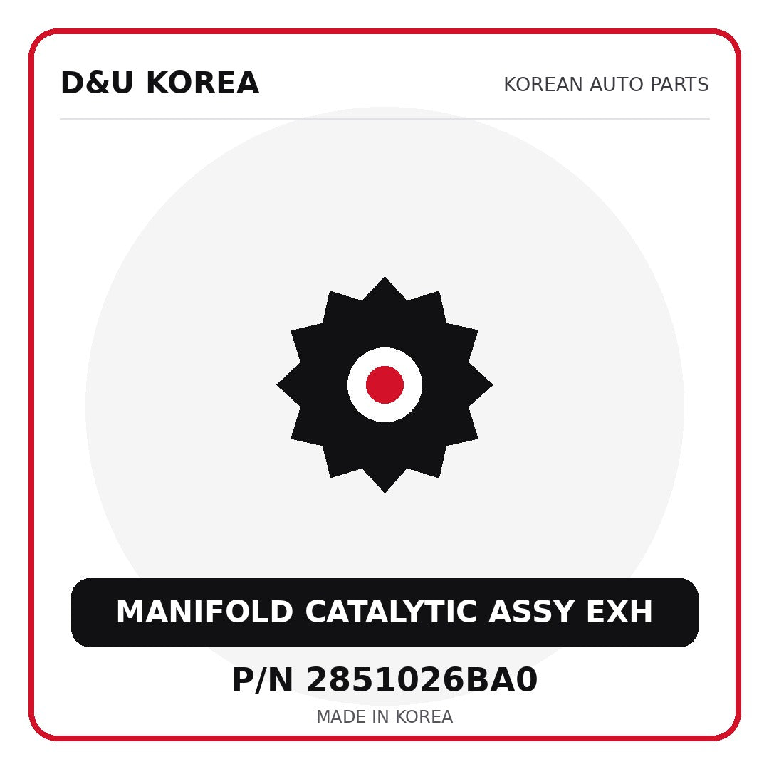 Genuine Mobis MANIFOLD CATALYTIC ASSY EXH 2851026BA0 - Korean auto parts from D&U Korea