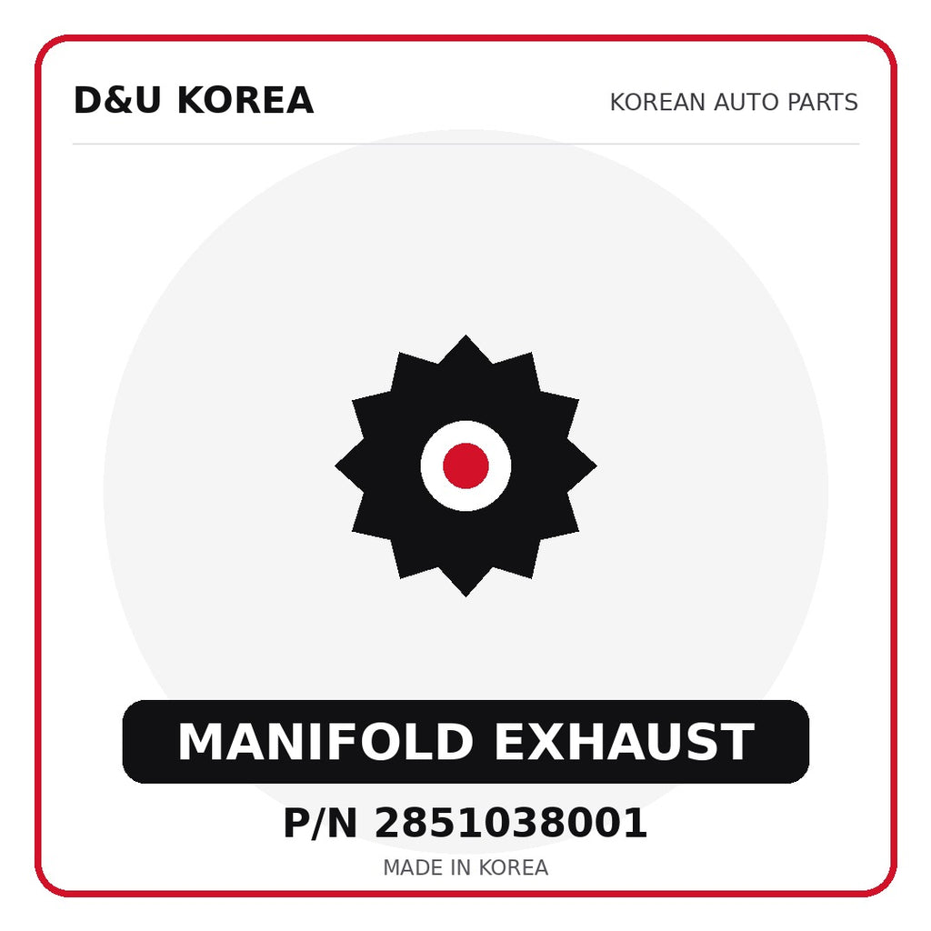 Genuine Mobis MANIFOLD EXHAUST 2851038001 - Korean auto parts from D&U Korea