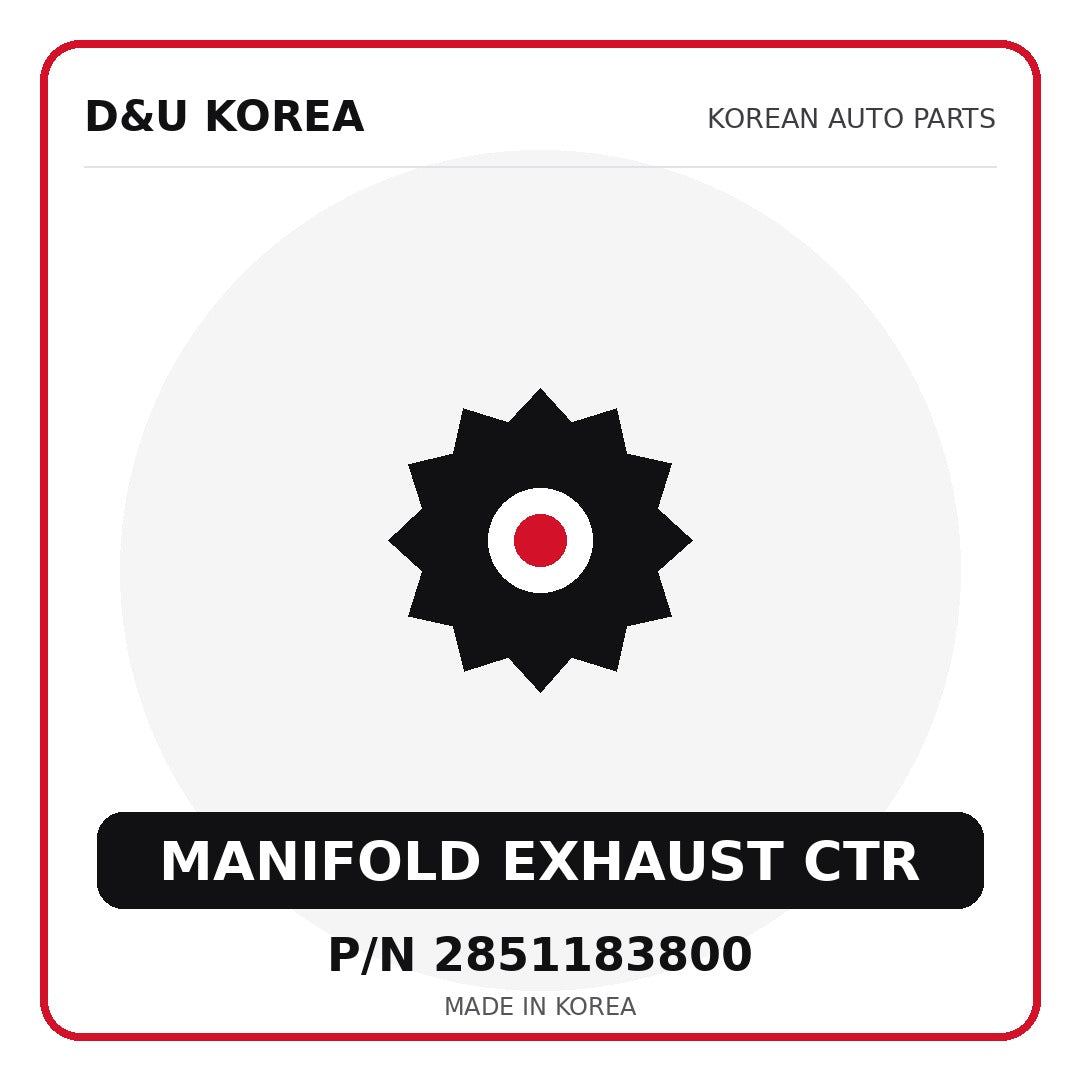 Genuine Mobis MANIFOLD EXHAUST CTR 2851183800 for Korean vehicles | D&U Korea